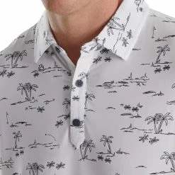 FootJoy Tropic Golf Print Lisle Self Collar Polo 20 FootJoy Tropic Golf Print Lisle Self Collar Polo -Golf Sales Store footjoy tropic golf print lisle self collar polo white black 03 56080.1673902118
