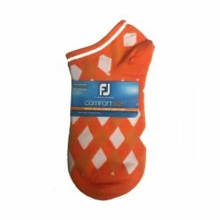 FootJoy Women's ComfortSof Low Cut Argyle Print Fashion Sock -Golf Sales Store footjoy womens comfortsof low cut argyle print fashion sock orange 01 40001.1673901808