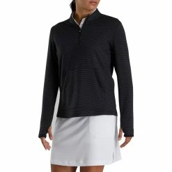 FootJoy Women's Half-Zip Tonal Stripe Mid-Layer -Golf Sales Store footjoy womens half zip tonal stripe mid layer black 02 11377.1676595563