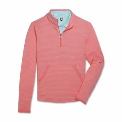 FootJoy Women's Half-Zip Tonal Stripe Mid-Layer -Golf Sales Store footjoy womens half zip tonal stripe mid layer bright coral 01 21569.1676593599