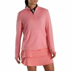 FootJoy Women's Half-Zip Tonal Stripe Mid-Layer -Golf Sales Store footjoy womens half zip tonal stripe mid layer bright coral 02 91245.1676578122