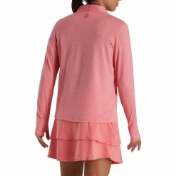 FootJoy Women's Half-Zip Tonal Stripe Mid-Layer -Golf Sales Store footjoy womens half zip tonal stripe mid layer bright coral 03 92334.1676584091