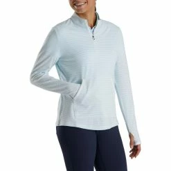 FootJoy Women's Half-Zip Tonal Stripe Mid-Layer -Golf Sales Store footjoy womens half zip tonal stripe mid layer sky 02 43624.1676596680