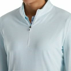FootJoy Women's Half-Zip Tonal Stripe Mid-Layer -Golf Sales Store footjoy womens half zip tonal stripe mid layer sky 04 35781.1676598771