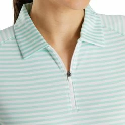 FootJoy Women's Heather Stripe Polo -Golf Sales Store footjoy womens heather stripe polo aquamarine 04 10264.1631901195
