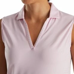FootJoy Women's Open Placket Sleeveless Polo -Golf Sales Store footjoy womens open placket sleeveless polo pink 03 15779.1673285467