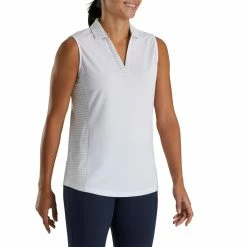 FootJoy Women's Open Placket Sleeveless Polo -Golf Sales Store footjoy womens open placket sleeveless polo white 02 53945.1673285373