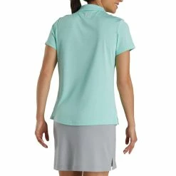 FootJoy Women's Open Placket Space Dye Polo -Golf Sales Store footjoy womens open placket space dye polo aquamarine white 03 77705.1631902166
