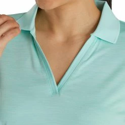FootJoy Women's Open Placket Space Dye Polo -Golf Sales Store footjoy womens open placket space dye polo aquamarine white 04 01858.1631902167