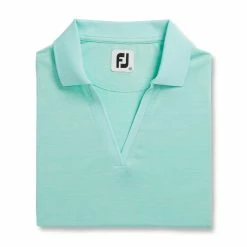 FootJoy Women's Open Placket Space Dye Polo -Golf Sales Store footjoy womens open placket space dye polo aquamarine white 05 65345.1631902166
