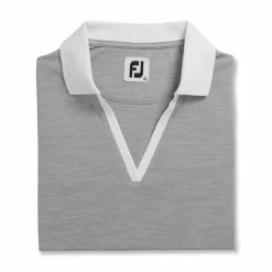 FootJoy Women's Open Placket Space Dye Polo -Golf Sales Store footjoy womens open placket space dye polo grey white 05 84053.1631902166