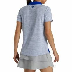 FootJoy Women's Open Placket Space Dye Polo -Golf Sales Store footjoy womens open placket space dye polo white cobalt 03 61777.1631902166