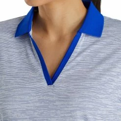 FootJoy Women's Open Placket Space Dye Polo -Golf Sales Store footjoy womens open placket space dye polo white cobalt 04 65491.1631902167