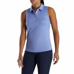 FootJoy Women's Ribbed Sleeveless Polo -Golf Sales Store footjoy womens ribbed sleeveless polo violet 02 13119.1676593597