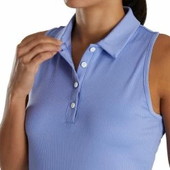 FootJoy Women's Ribbed Sleeveless Polo -Golf Sales Store footjoy womens ribbed sleeveless polo violet 04 96807.1676586287