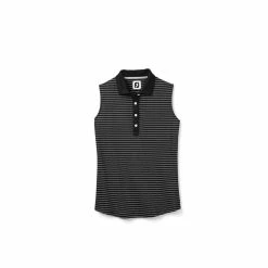 FootJoy Women's Sleeveless Pinstripe Polo -Golf Sales Store footjoy womens sleeveless pinstripe polo black 01 64595.1633122943
