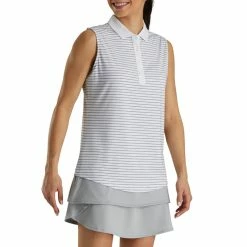 FootJoy Women's Sleeveless Pinstripe Polo -Golf Sales Store footjoy womens sleeveless pinstripe polo white 02 49055.1633122943