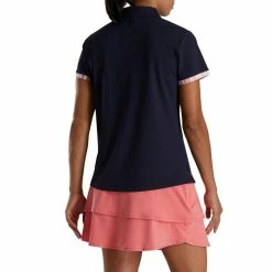 FootJoy Women's Watercolor Trim Polo -Golf Sales Store footjoy womens watercolor trim polo navy 03 01424.1676594030