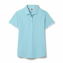 FootJoy Women's Watercolor Trim Polo -Golf Sales Store footjoy womens watercolor trim polo sky 01 90627.1676590965