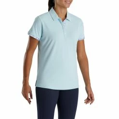 FootJoy Women's Watercolor Trim Polo -Golf Sales Store footjoy womens watercolor trim polo sky 02 29289.1676596373