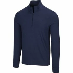 Greg Norman Heathered 1/4 Zip Mock -Golf Sales Store greg norman heathered 1 4 zip mock navy heather 01 51028.1632774996
