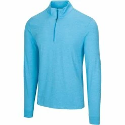 Greg Norman Heathered 1/4 Zip Mock -Golf Sales Store greg norman heathered 1 4 zip mock riviera blue heather 01 18533.1632775036