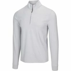 Greg Norman Heathered 1/4 Zip Mock -Golf Sales Store greg norman heathered 1 4 zip mock shark grey heather 01 25213.1632774996