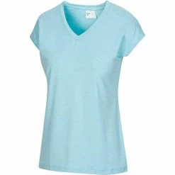 Greg Norman Women's Annie V-Neck -Golf Sales Store greg norman womens annie v neck pure aqua heather 01 33615.1671482446