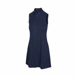 Greg Norman Women's Flare Sleeveless Zip Dress -Golf Sales Store greg norman womens flare sleeveless zip dress navy 01 89039.1644419993
