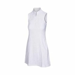 Greg Norman Women's Flare Sleeveless Zip Dress -Golf Sales Store greg norman womens flare sleeveless zip dress white 01 77373.1644419993