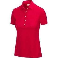 Greg Norman Women's Freedom Micro Pique Short Sleeve Polo -Golf Sales Store greg norman womens freedom micro pique short sleeve polo british red 01 09184.1659043413