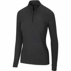 Greg Norman Women's Peached Heather 1/4 Zip -Golf Sales Store greg norman womens peached heather 1 4 zip black heather 01 62800.1633111170