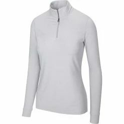 Greg Norman Women's Peached Heather 1/4 Zip -Golf Sales Store greg norman womens peached heather 1 4 zip shark grey heather 01 21709.1633111170