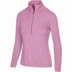 Greg Norman Women's Utility 1/2 Zip Mock -Golf Sales Store greg norman womens utility 1 2 zip mock primrose heather 01 24380.1671482601