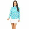 IBKUL Franny Print Long Sleeve Mock Neck -Golf Sales Store ibkul franny print long sleeve mock neck turquoise multi 01 19994.1676595492