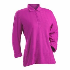 Nancy Lopez Grace 3/4 Sleeve Polo -Golf Sales Store nancy lopez grace 3 4 sleeve polo hot pink 01 70307.1633541344
