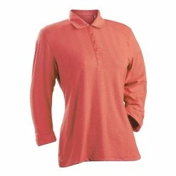 Nancy Lopez Grace 3/4 Sleeve Polo -Golf Sales Store nancy lopez grace 3 4 sleeve polo tangerine 01 47371.1633541344
