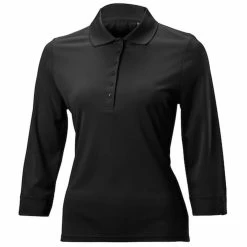 Nancy Lopez Luster 3/4 Sleeve Polo -Golf Sales Store nancy lopez luster 3 4 sleeve polo black 01 88538.1633540841