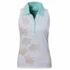 Nancy Lopez Wish Sleeveless Polo -Golf Sales Store nancy lopez wish sleeveless polo white mint multi 01 99494.1633467637