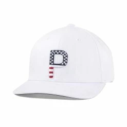 Puma Pars & Stripes P Snapback Hat -Golf Sales Store puma pars and stripes p snapback hat white 01 17002.1645027105