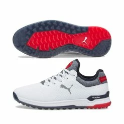 Puma Men's PROADAPT Alphacat Golf Shoes -Golf Sales Store puma proadapt alphacat golf shoes white navy blazer high risk red 01 62207.1649191813