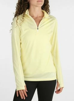 Straight Down Women's Megan Quarter Zip -Golf Sales Store straight down womens megan quarter zip canary 01 41583.1633115599