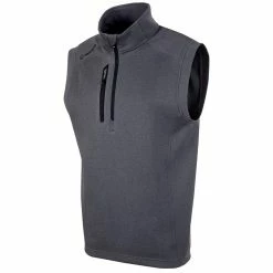 Sunice Axel Lightweight Stretch Thermal Half-Zip Vest -Golf Sales Store sunice axel lightweight stretch thermal half zip charcoal melange black 01 67463.1636748316